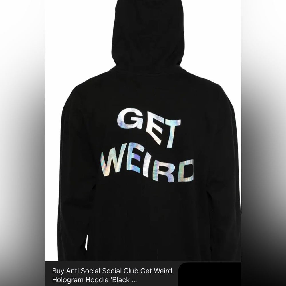Anti Social Social Club “Get Weird” Hologram Hoodie, Black
Medium